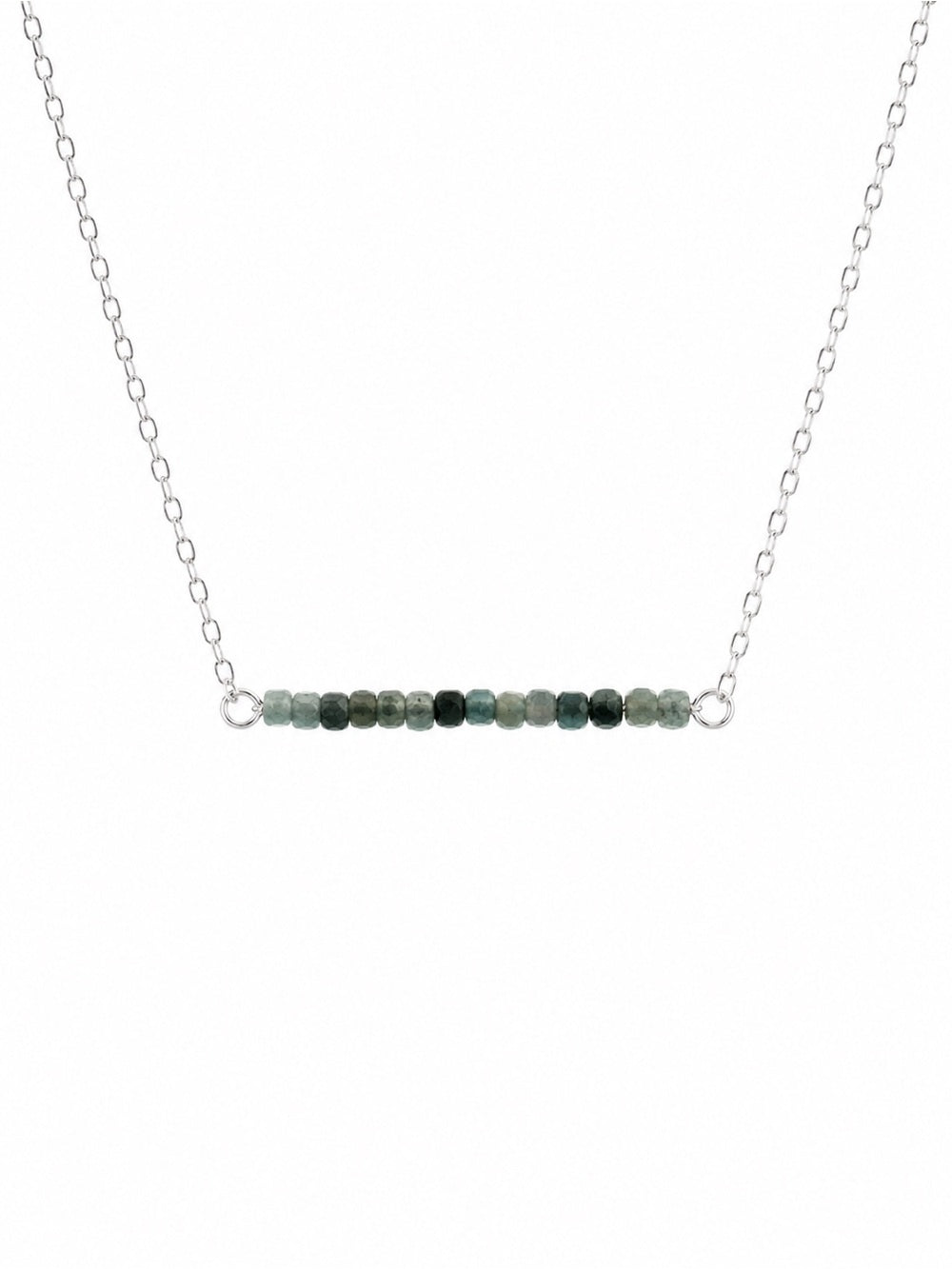 Grandidierite S925 Gemstone Bar Necklace (N69)