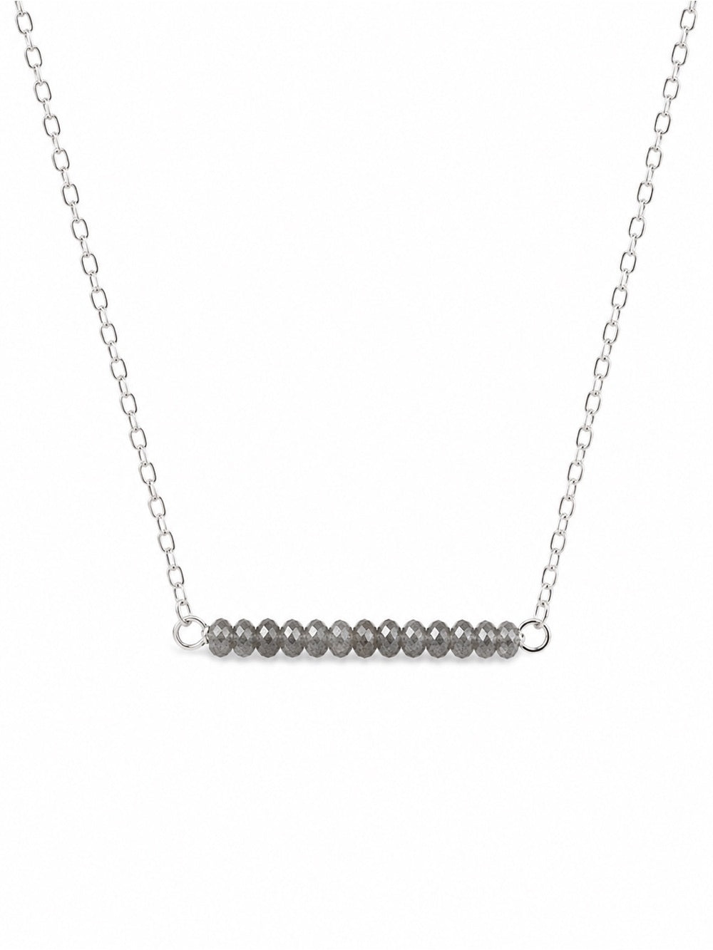 Labradorite S925 Gemstone Bar Necklace (N0090B)