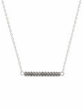 Labradorite S925 Gemstone Bar Necklace (N0090B)
