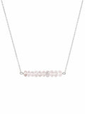 Morganite S925 Gemstone Bar Necklace (N81)