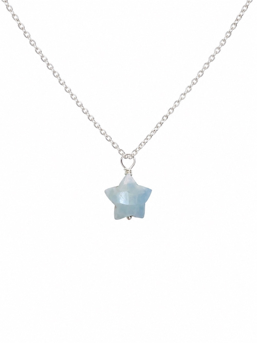Blue Opal Star S925 Gemstone Necklace (N73)