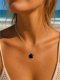 Black Onyx Star S925 Gemstone Necklace (N72)