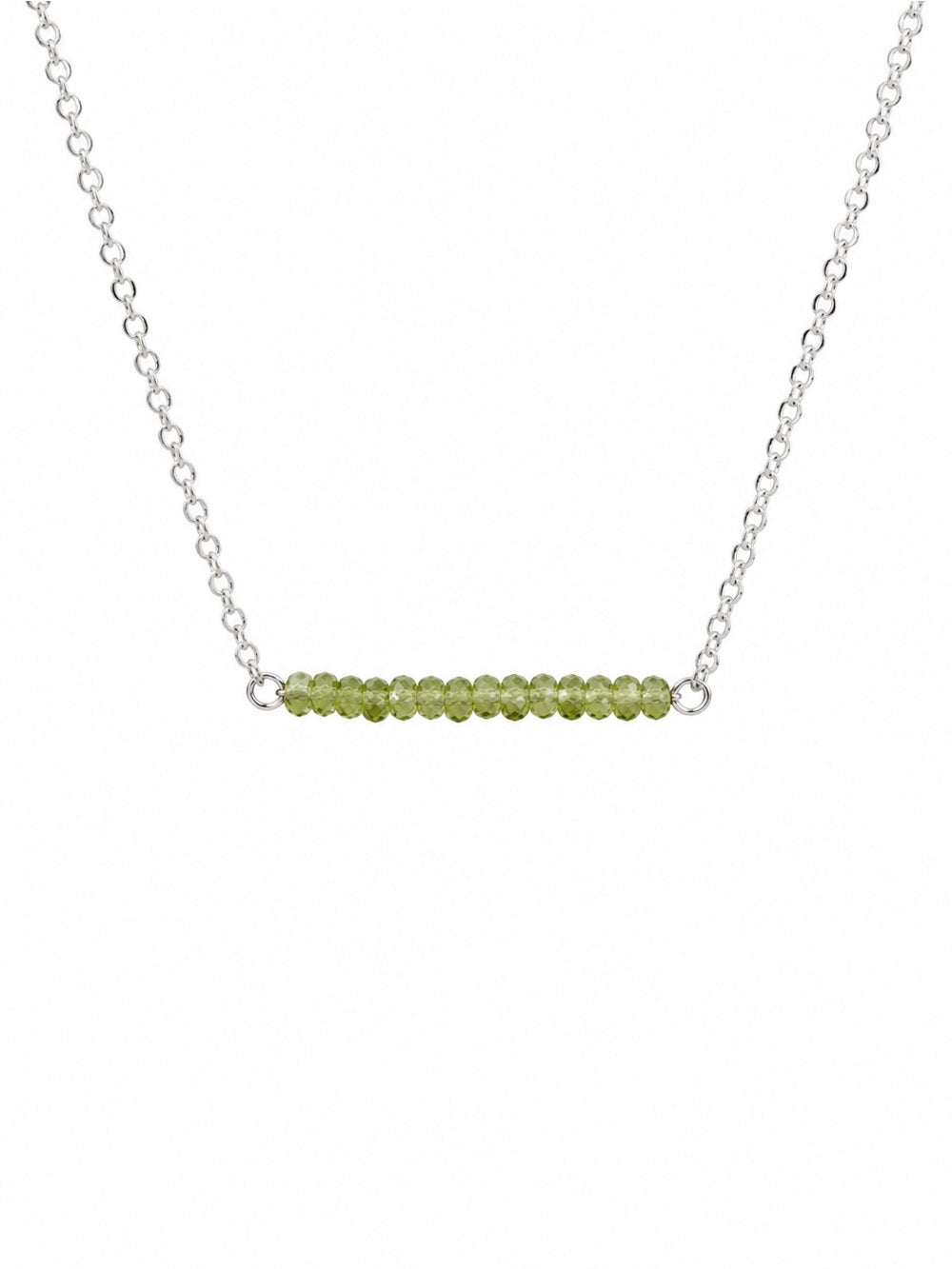 Peridot S925 Gemstone Bar Necklace (N67)