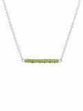 Peridot S925 Gemstone Bar Necklace (N67)