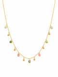 Rainbow Tourmaline Gold Filled Beaded Necklace (NB8)
