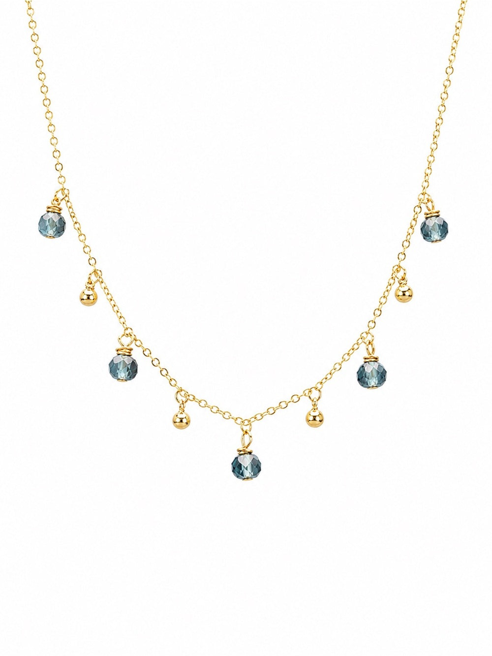 Kyanite Beaded Gold Necklace (NB7)