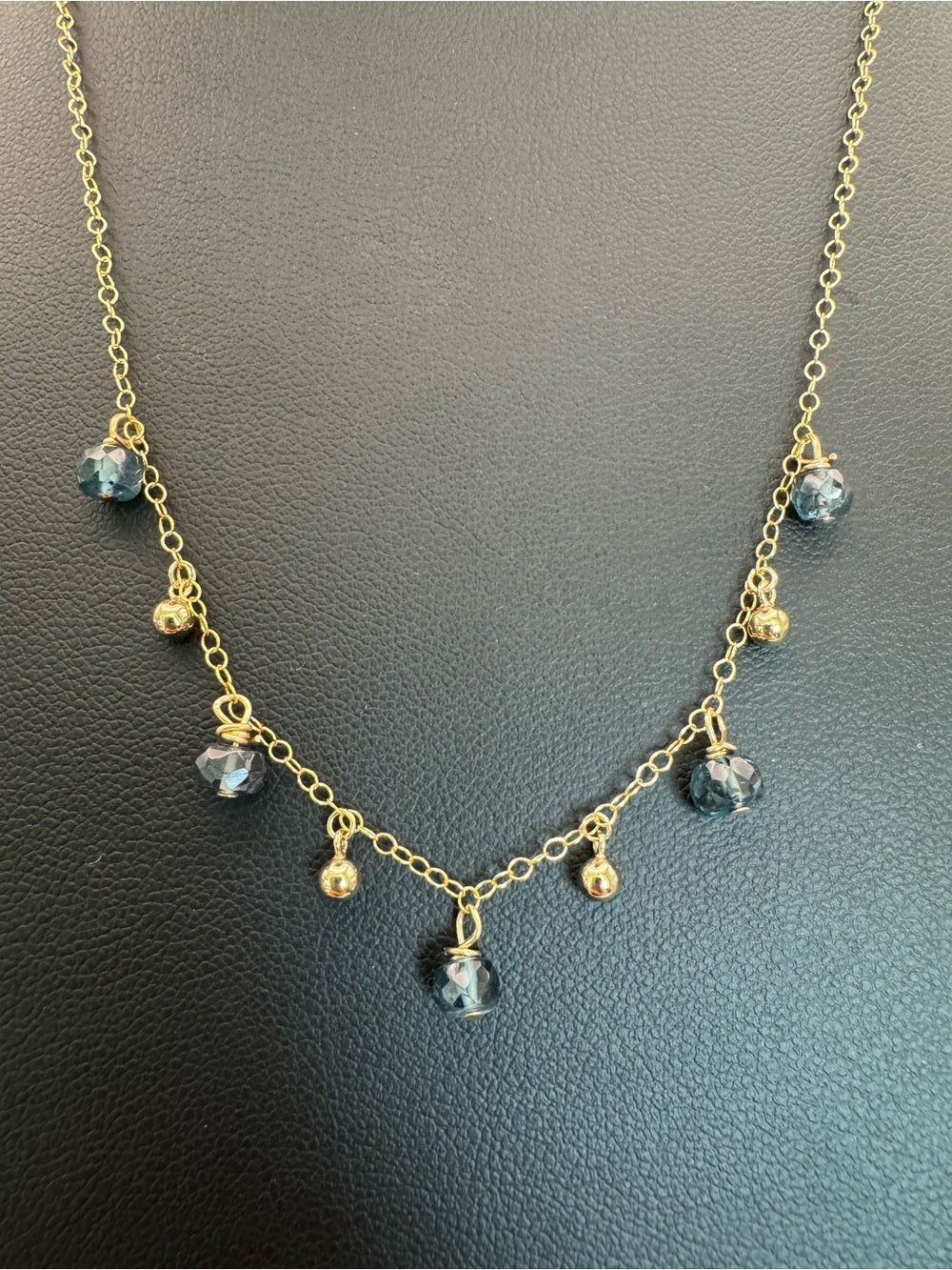 Kyanite Beaded Gold Necklace (NB7)