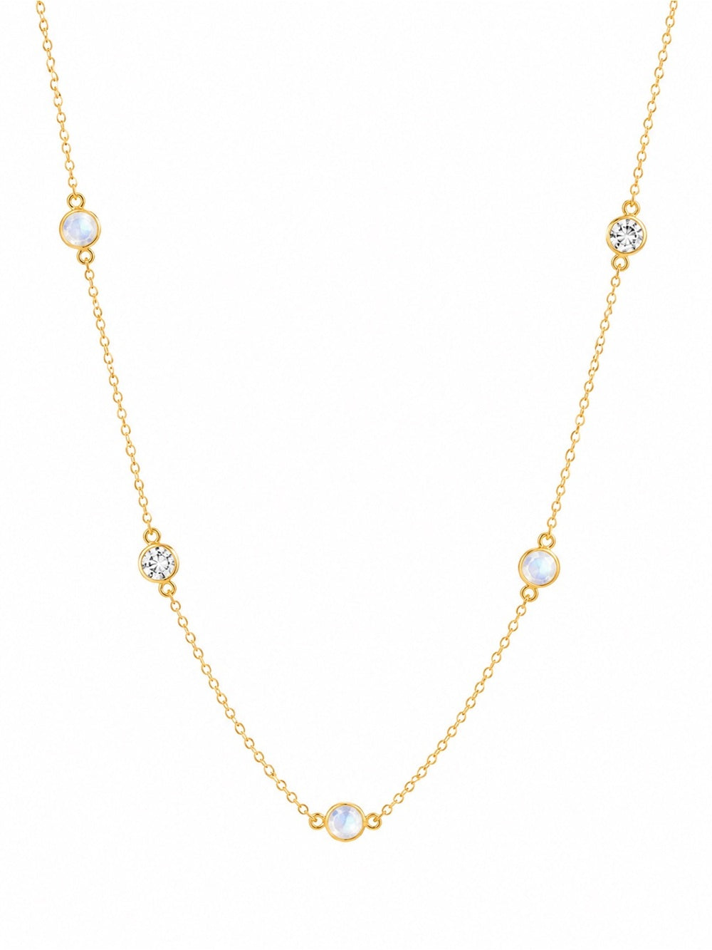 Moonstone Bezel Gold Filled Necklace (NB1)