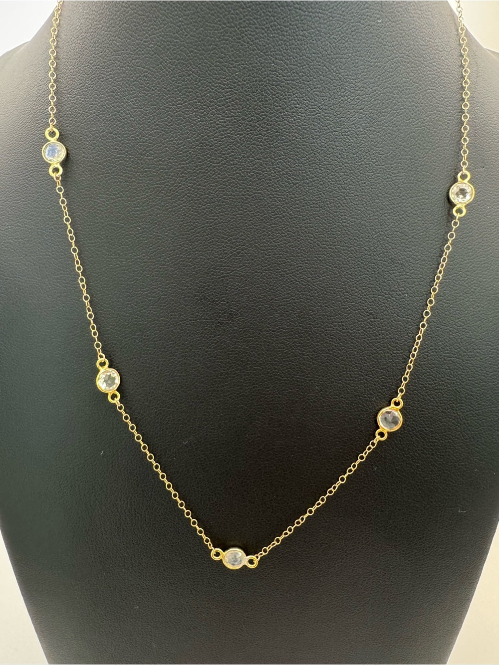 Moonstone Bezel Gold Filled Necklace (NB1)