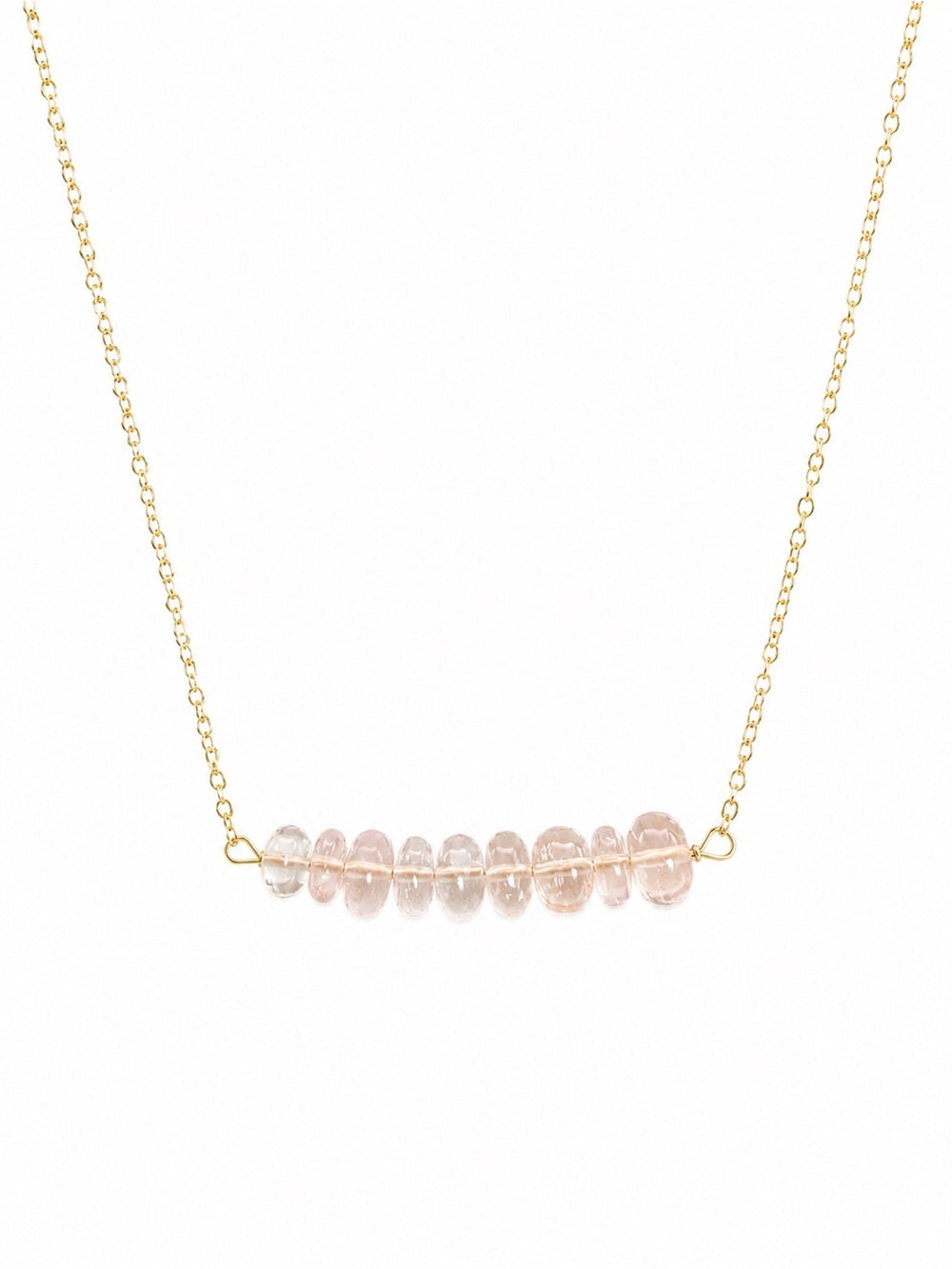 Morganite Bar Gold Filled Necklace (N80)