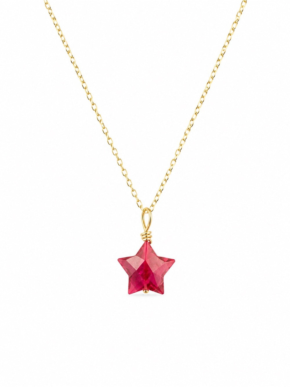 Ruby Star Gold Filled Necklace (N71)