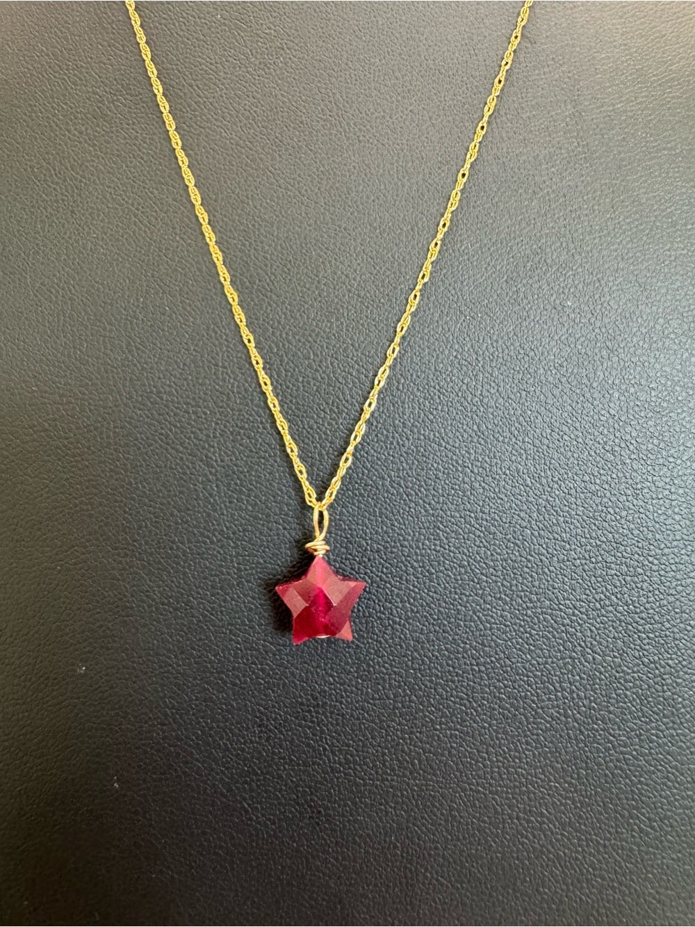 Ruby Star Gold Filled Necklace (N71)
