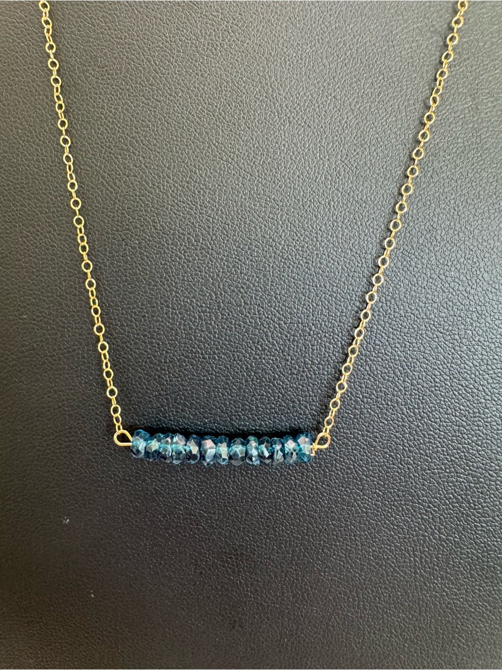 Apatite Bar Gold Filled Necklace (N66)
