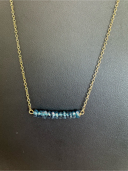 Apatite Bar Gold Filled Necklace (N66)