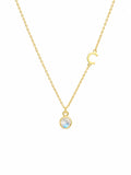 Labradorite Bezel and Initial Custom Necklace (NBC1)