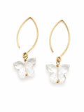 Crystal Quartz Butterfly Gold Filled Hook Earrings (HK18)