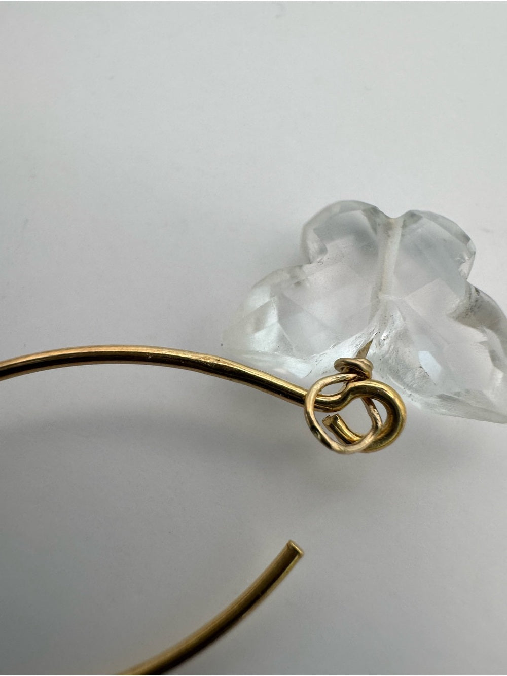Crystal Quartz Butterfly Gold Filled Hook Earrings (HK18)