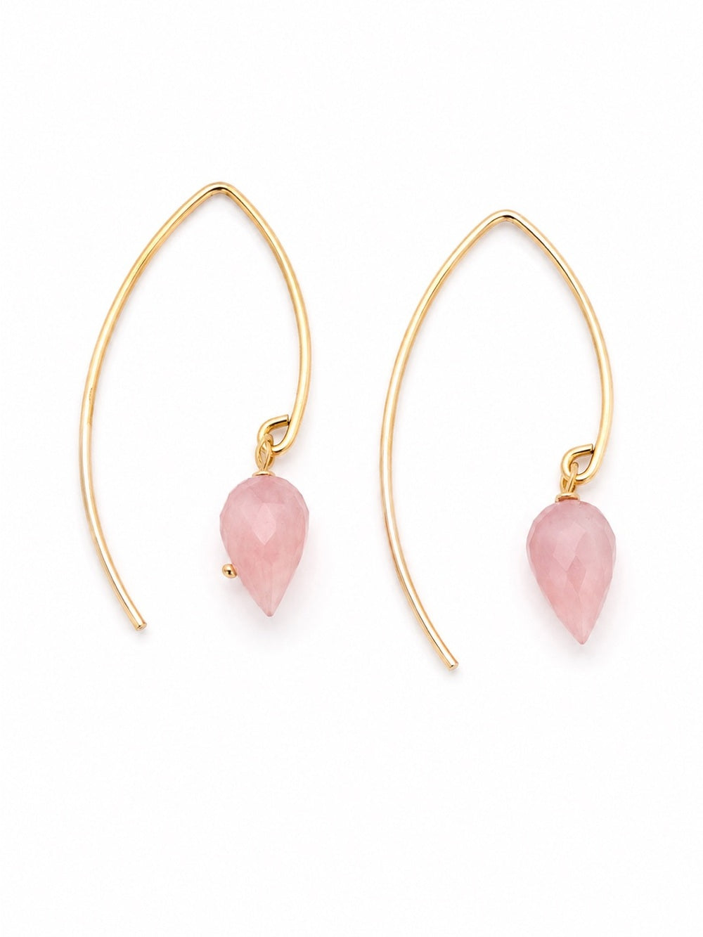Guava Quartz Gold Filled Hook Earrings (SHK1)