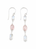 Moonstone Morganite S925 Hook Earrings (HKB3)