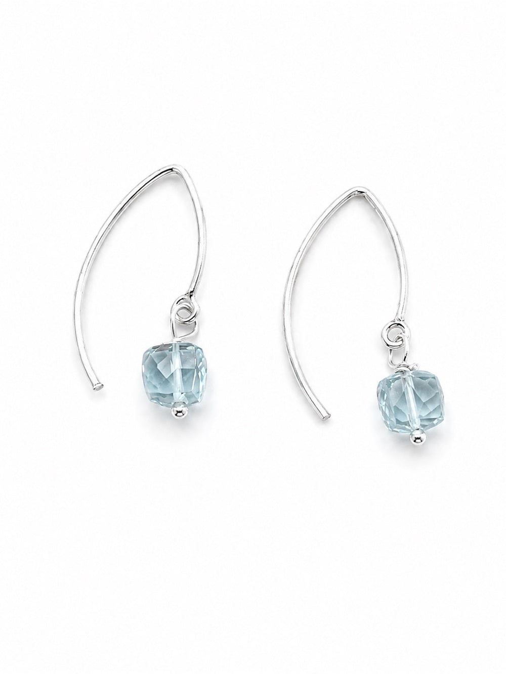 Blue Topaz S925 Hook Earrings (HK13)