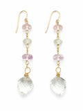 Morganite, Crystal Quartz, Lemon Quartz Gold Filled Hook Earrings (HKB2)