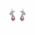 S925 Crystal Stars & Freshwater Pearl Stud Earrings (#12)