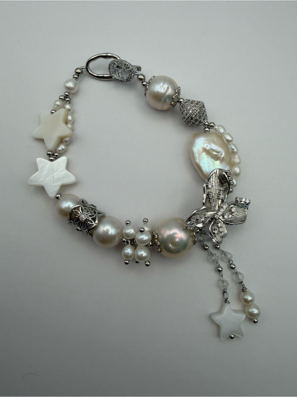 Celestial Pearl Charm Bracelet (#B60)