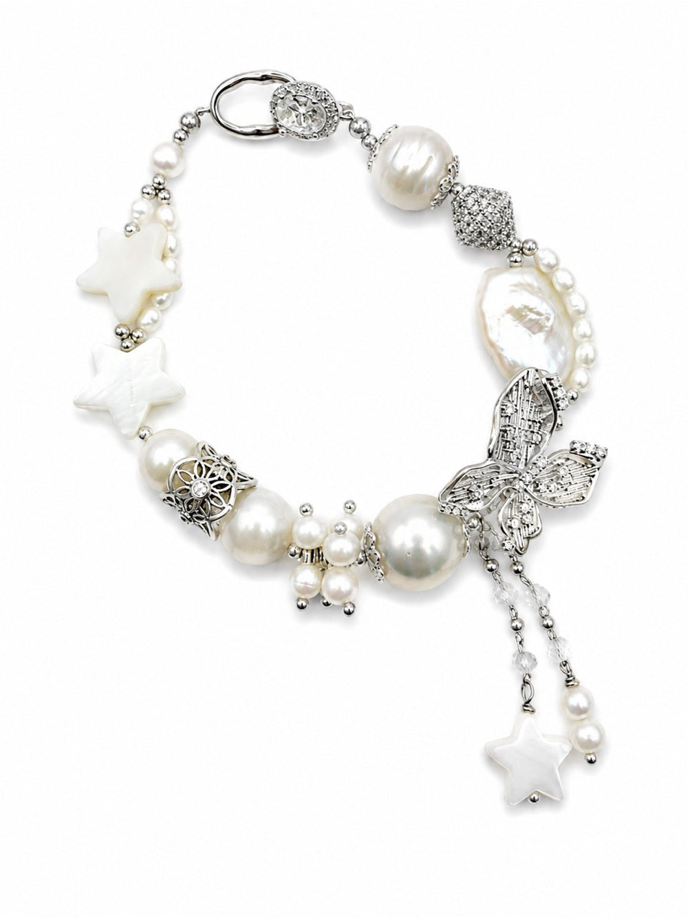 Celestial Pearl Charm Bracelet (#B60)