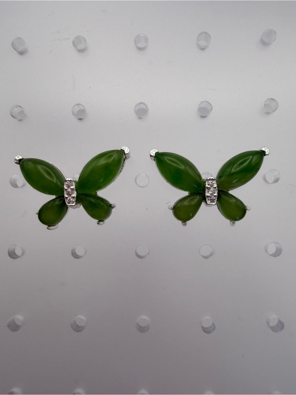 Jade Butterfly Earrings (#E105)