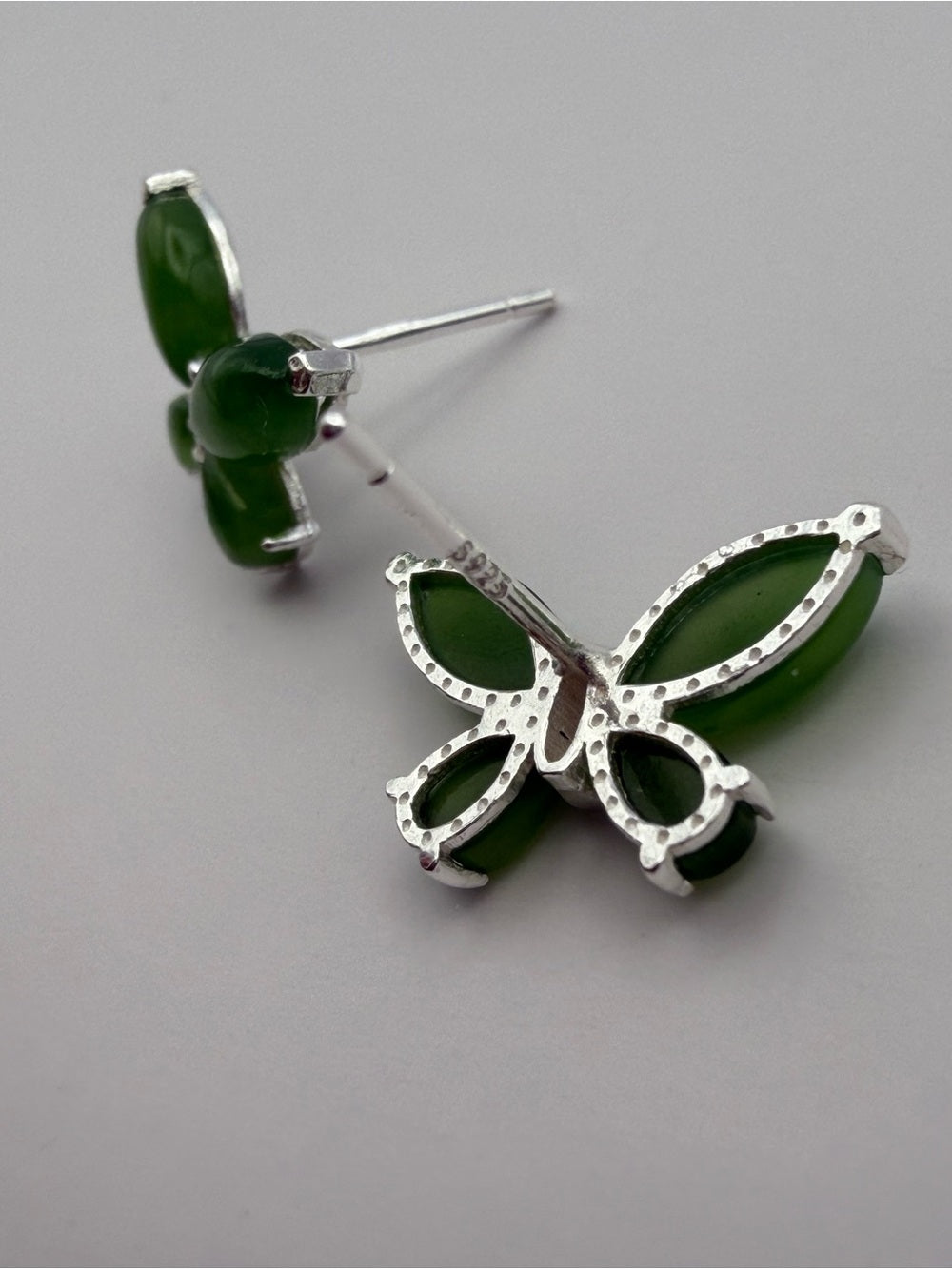 Jade Butterfly Earrings (#E105)