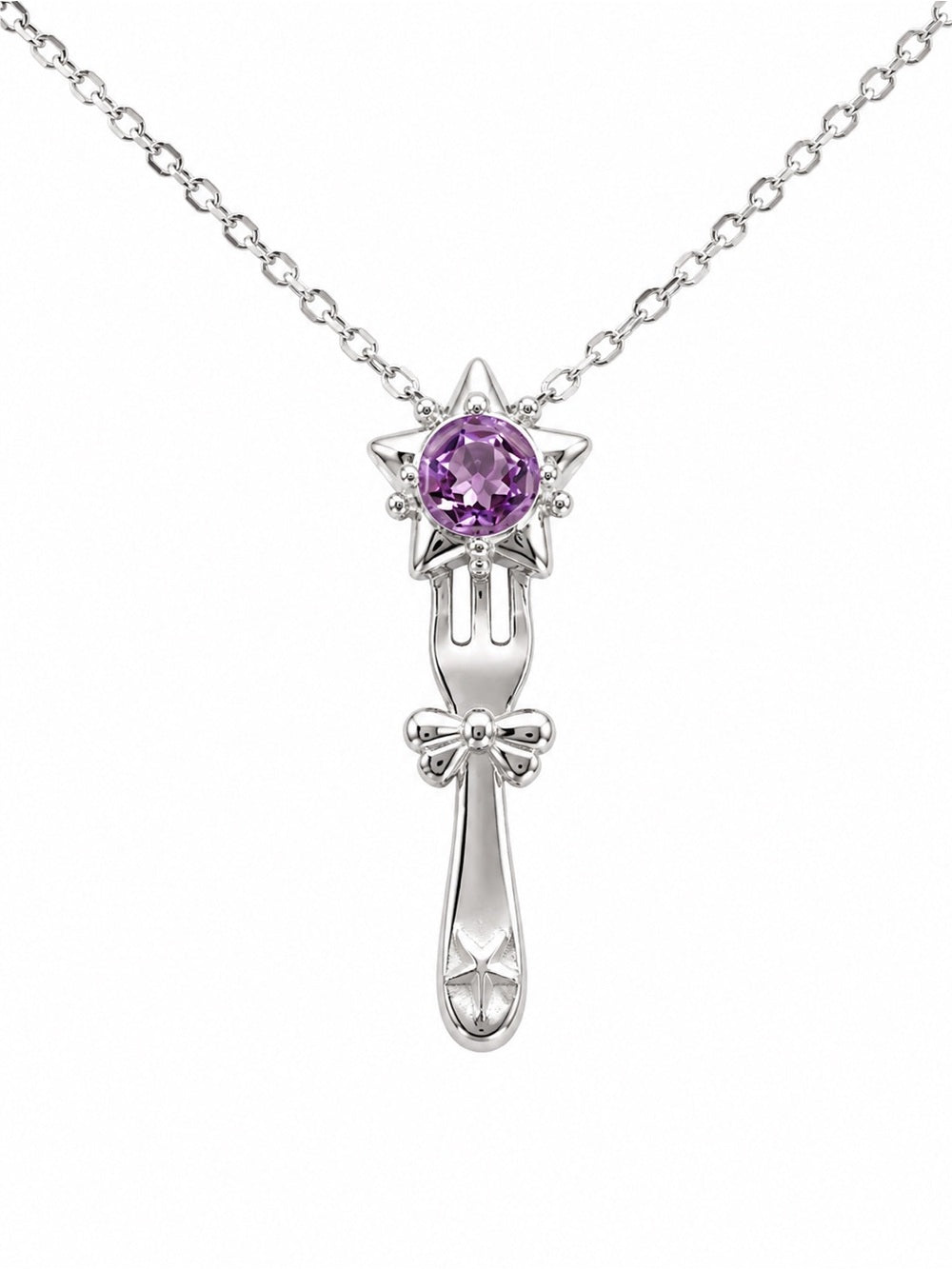 Star Fork Amethyst Pendant (#P89)