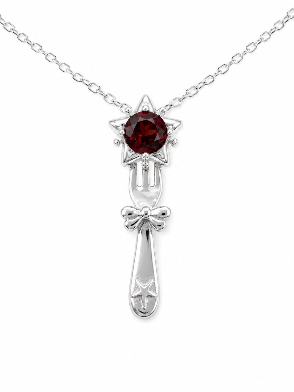 Star Fork Garnet Pendant (#P89)