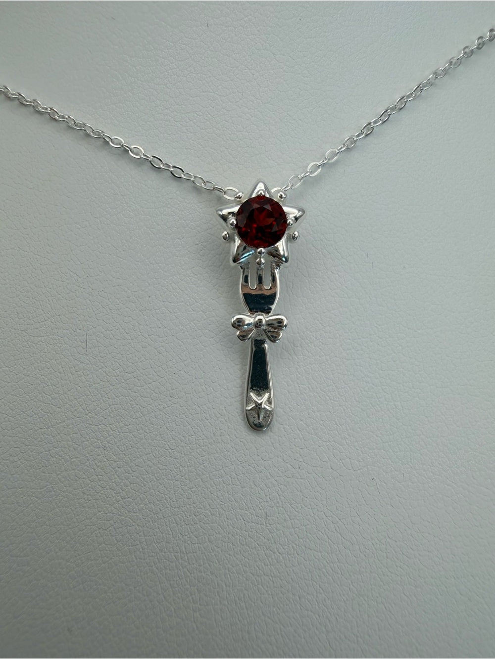 Star Fork Garnet Pendant (#P89)