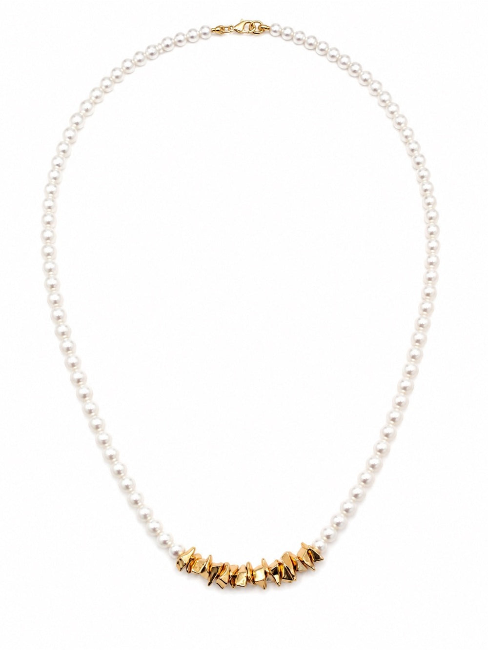 Freshwater Pearl and Gold Nugget Necklace (#N65)