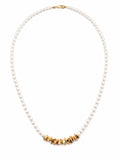 Freshwater Pearl and Gold Nugget Necklace (#N65)