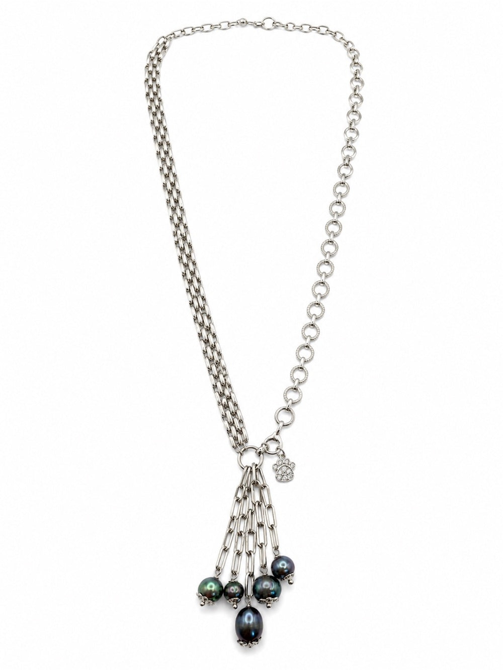 Noir Pearl Fringe Necklace (#N68)