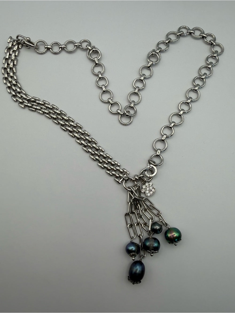 Noir Pearl Fringe Necklace (#N68)