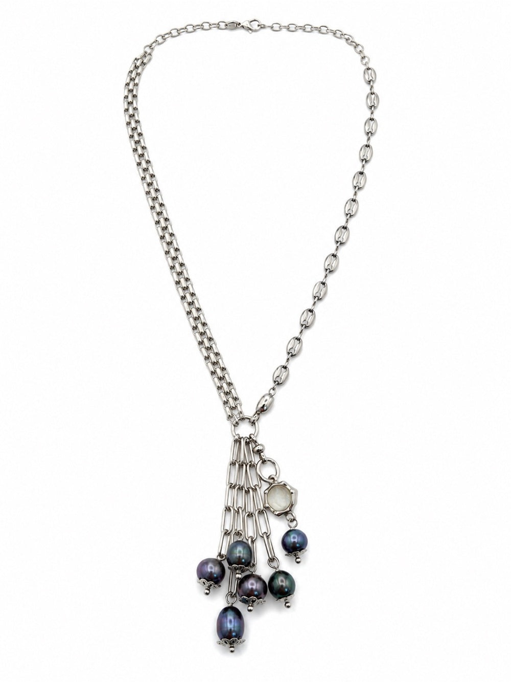 Noir Pearl Fringe Necklace (#N68)