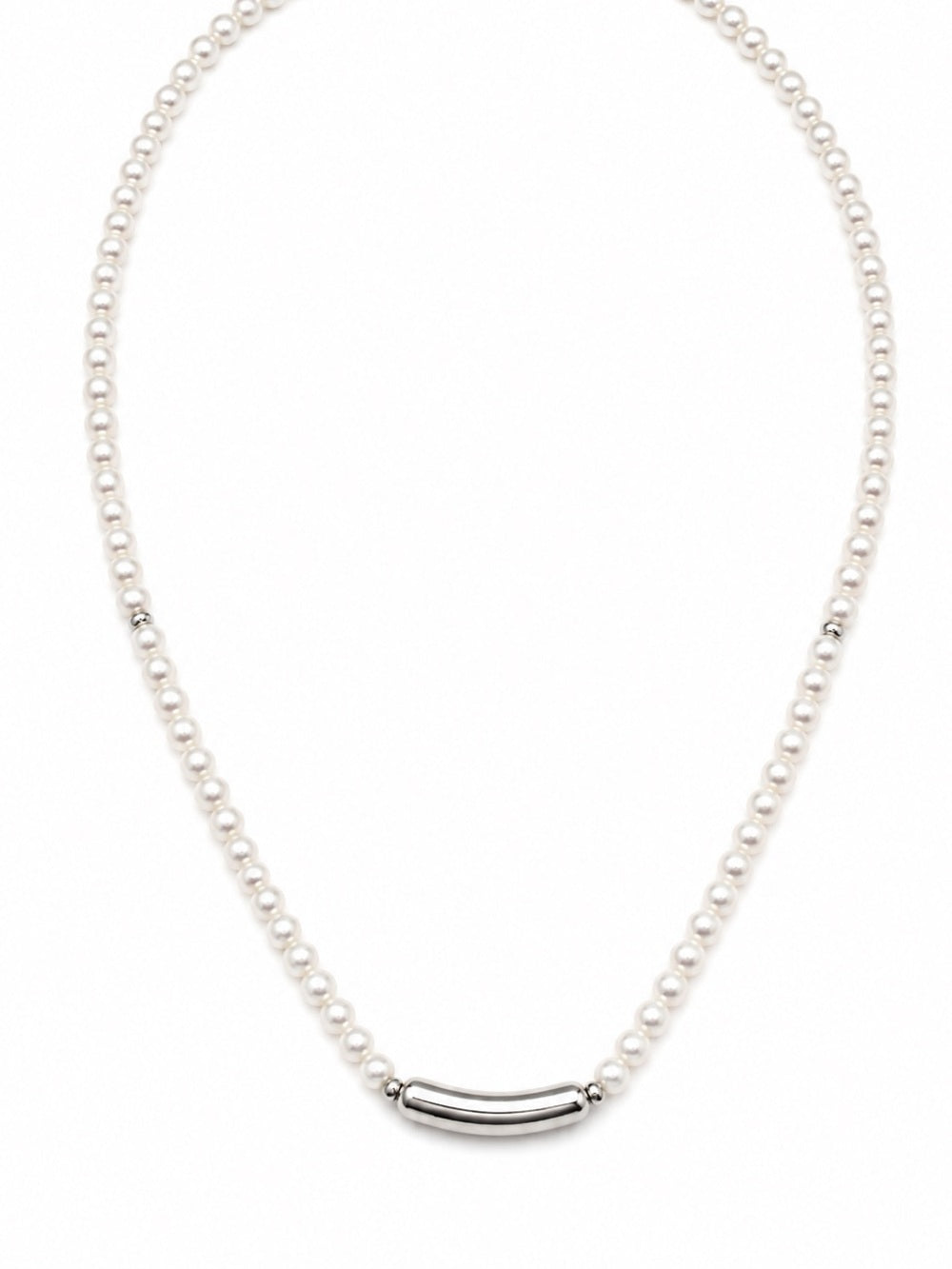 Freshwater Pearl Silver Bar 2.0 Necklace (#N63)
