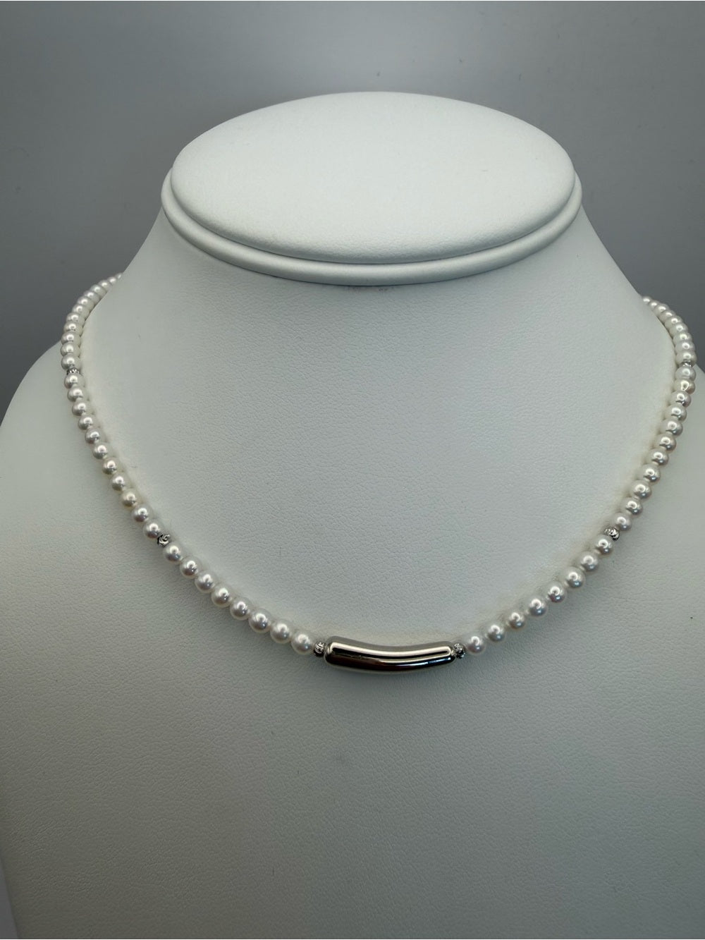 Freshwater Pearl Silver Bar 2.0 Necklace (#N63)