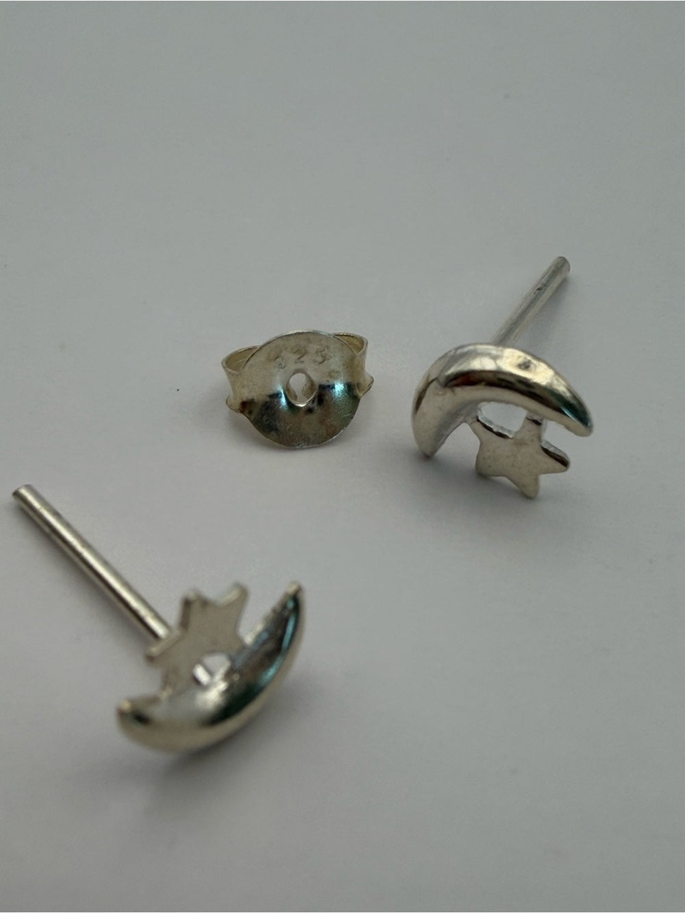 Moon and Star Studs (S925)