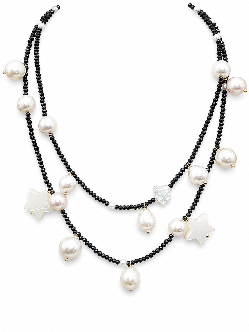 Midnight Stardust Pearl Necklace (#N67)