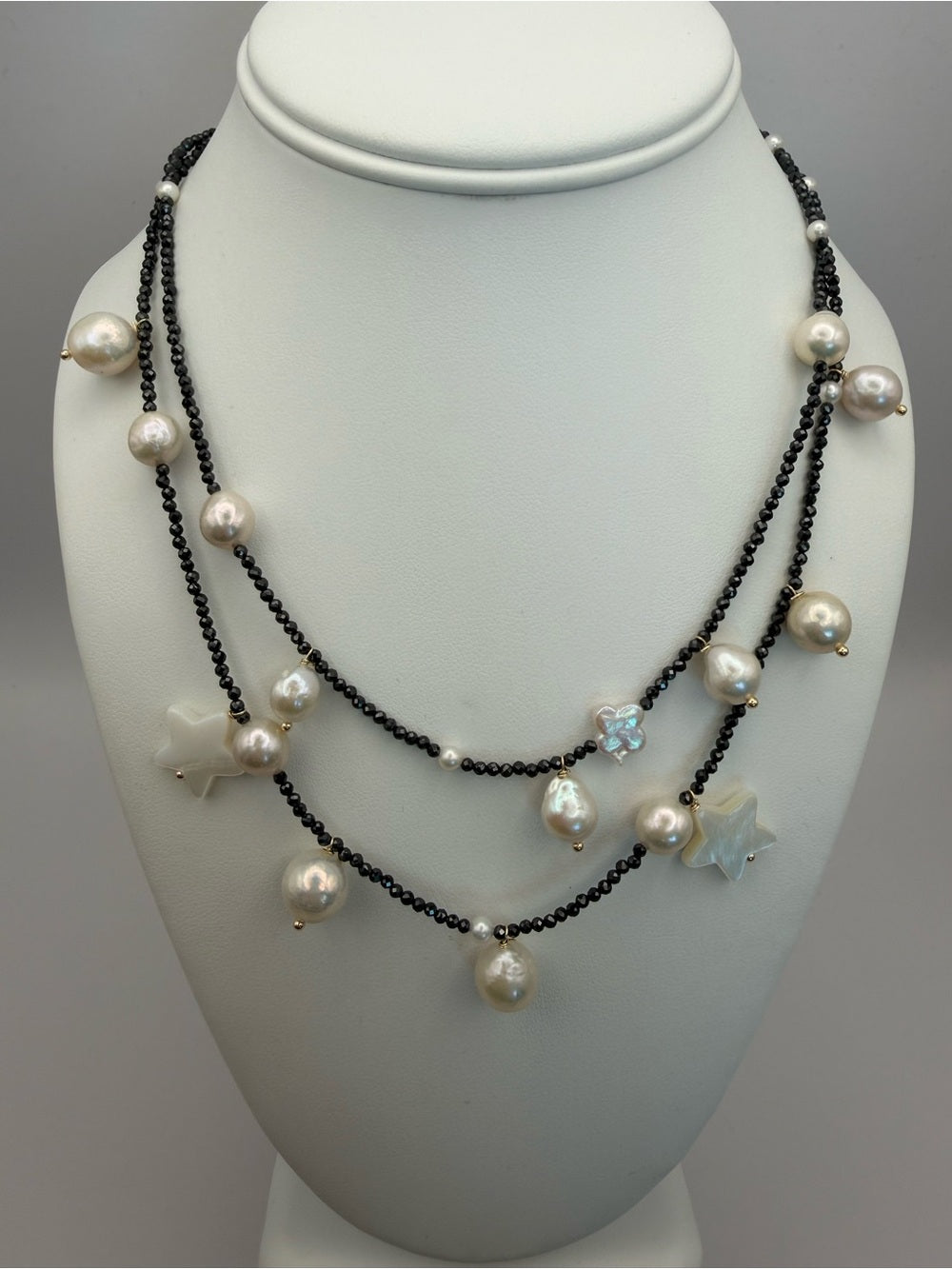 Midnight Stardust Pearl Necklace (#N67)