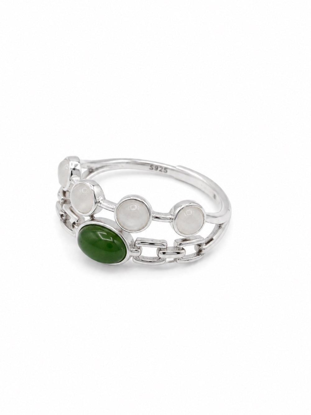 Jade Double Layer Ring (S925) R89