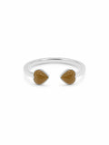 Golden Jade Double Heart Ring (S925) R110