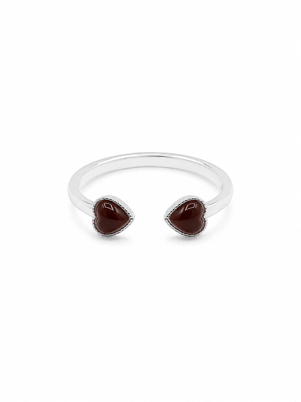 Jade Double Heart Ring (S925) R111
