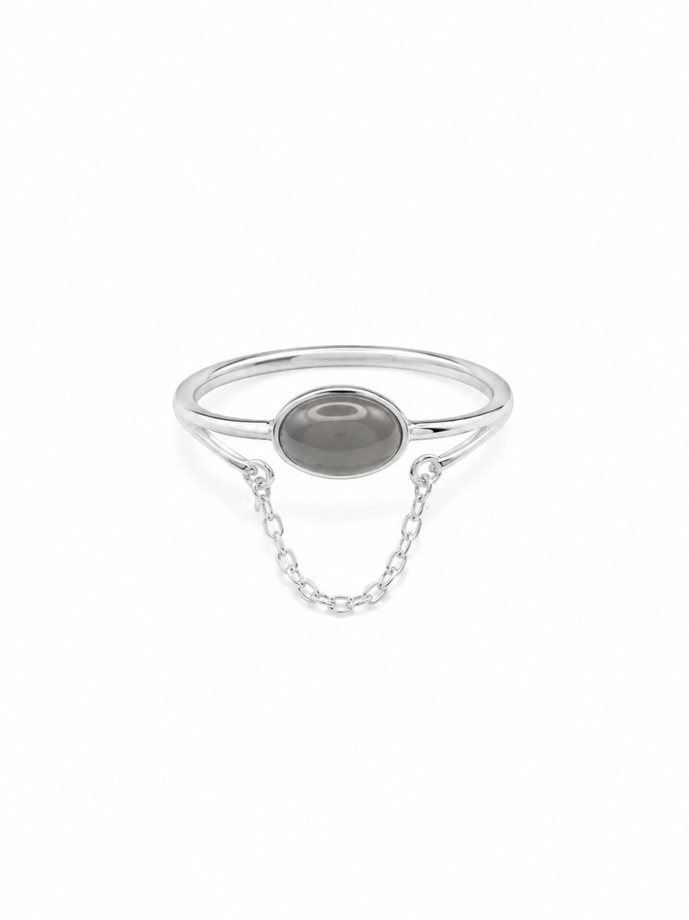 Midnight Jade Chain Ring (S925) R92