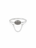 Midnight Jade Chain Ring (S925) R92