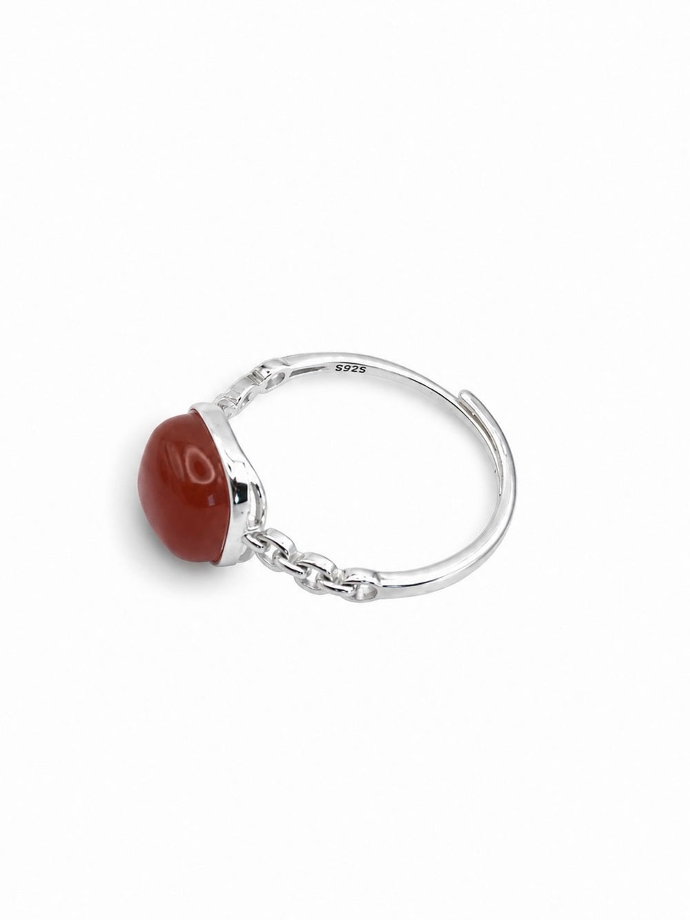 Coral Jade Ring (S925) R109