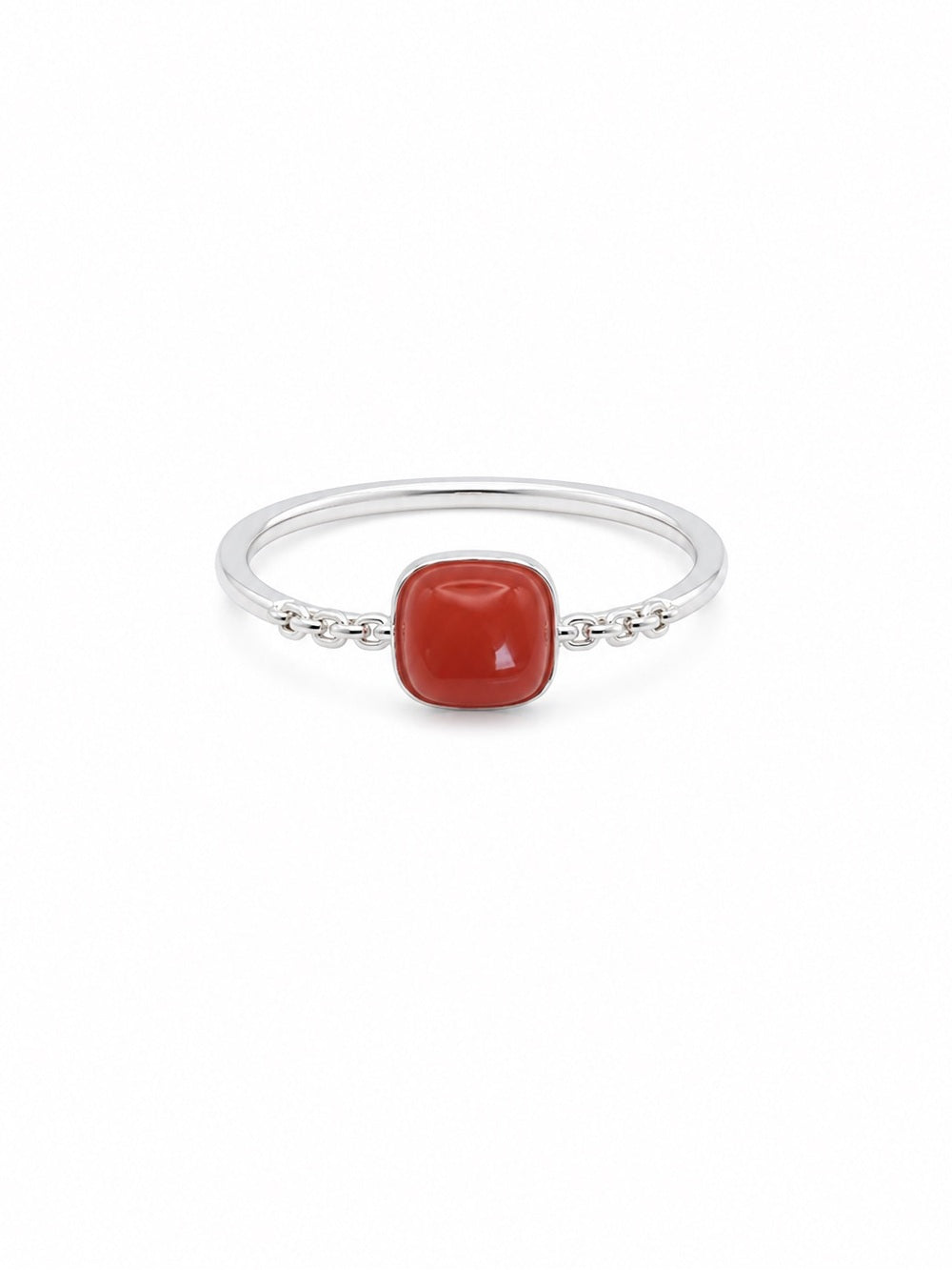 Coral Jade Ring (S925) R109